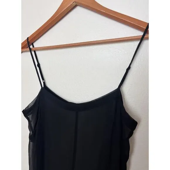 Isabel Marant 100% Silk Tank Cami Top Tunic Black Sheer Size 38 - Picture 3 of 8